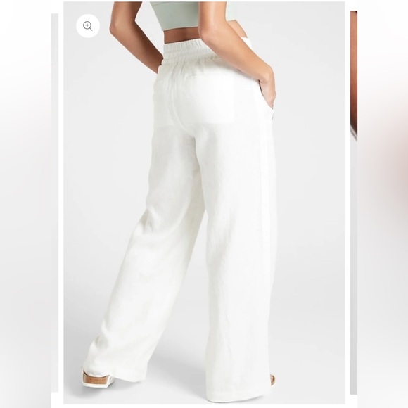 Athleta White Cabo Linen Wide Leg Pants 4P NWOT - Picture 15 of 16